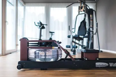 Das Fitnesscenter und/oder die Fitnesseinrichtungen in der Unterkunft Ferienhäuser Baltic Lagoon Haus 14b