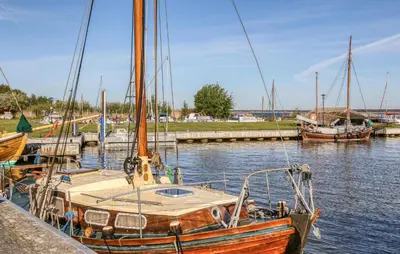 Blick auf einen Fluss in der Nähe des Ferienhauses