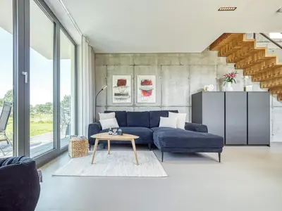 Ein Sitzbereich in der Unterkunft Ferienhaus in Fuhlendorf