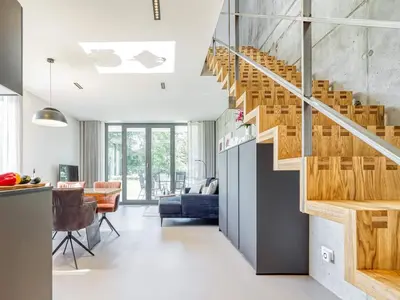 Ein Sitzbereich in der Unterkunft Ferienhaus in Fuhlendorf
