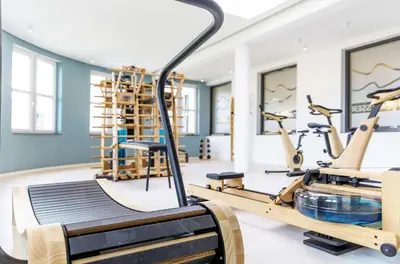 Das Fitnesscenter und/oder die Fitnesseinrichtungen in der Unterkunft First Garden View - Ihre Ferienwohnung im Ostseebad Wustrow