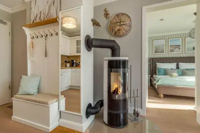 Ein Bett oder Betten in einem Zimmer der Unterkunft Suite Seablue
