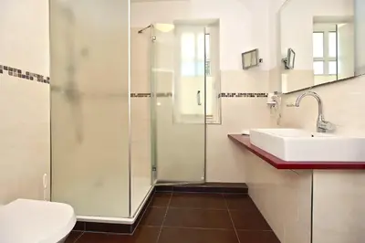 Ein Badezimmer in der Unterkunft Apartment Saatmann Komfort 1