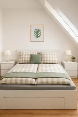 Ein Bett oder Betten in einem Zimmer der Unterkunft Dat Fischerhuus die Seemannskoje zwischen Bodden und Ostsee direkt am Hafen