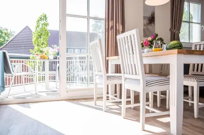 Ein Balkon oder eine Terrasse in der Unterkunft Ferienwohnung Buhnen 2_4