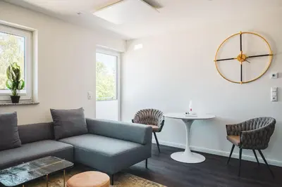 Ein Sitzbereich in der Unterkunft Dünenquartier Apartment 17