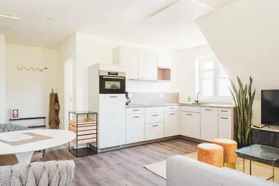 Küche/Küchenzeile in der Unterkunft Dünenquartier Apartment 21
