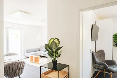 Ein Sitzbereich in der Unterkunft Dünenquartier Apartment 23