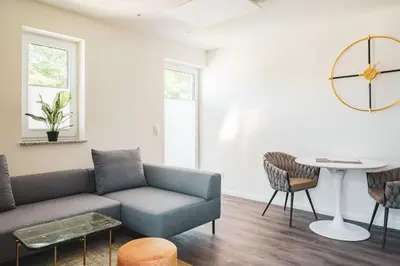 Ein Sitzbereich in der Unterkunft Dünenquartier Apartment 29