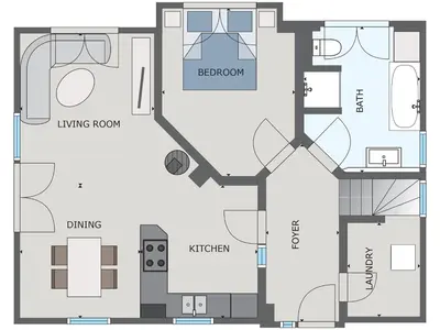 Grundriss der Unterkunft Ferienhaus Haubenlerche 63 - Haus Marilyn