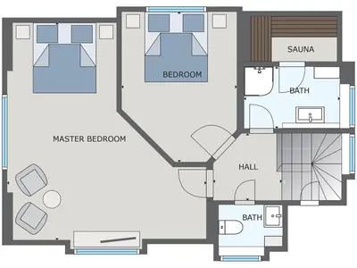 Grundriss der Unterkunft Ferienhaus Haubenlerche 63 - Haus Marilyn