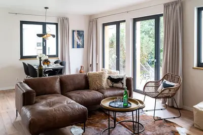 Ein Sitzbereich in der Unterkunft Hagebutte-Sauna, Kamin & Terrasse