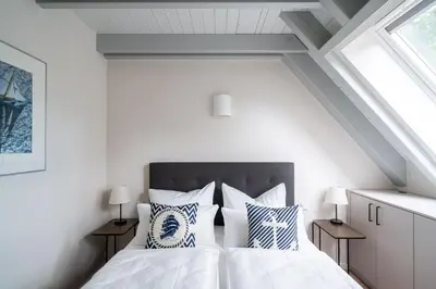 Ein Bett oder Betten in einem Zimmer der Unterkunft Hagebutte-Sauna, Kamin & Terrasse