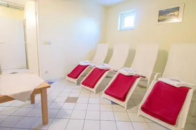 Ein Sitzbereich in der Unterkunft Residenz am Strand Wohnung 2-44